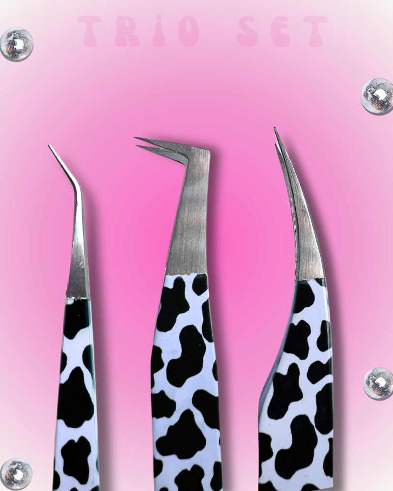 Tweezers Trio Cow Print