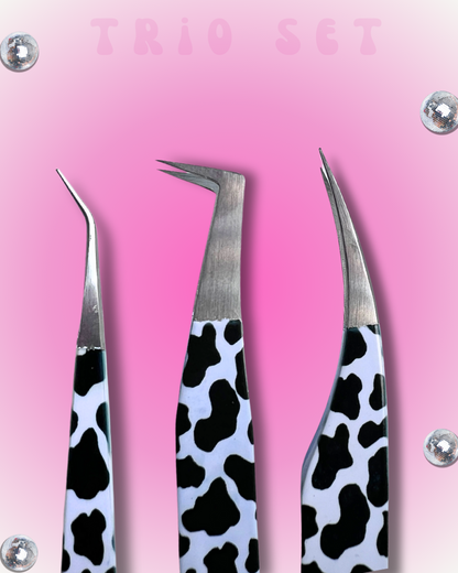 Tweezers Trio Cow Print