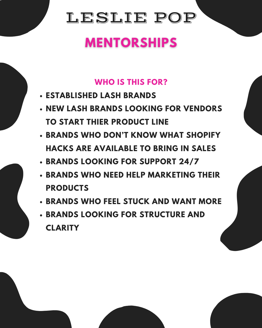Mentorship Program + Vendors