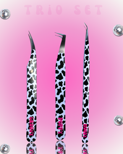 Tweezers Trio Cow Print